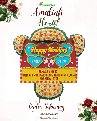 Karangan Papan Bunga Pernikahan di Gembongkulon
